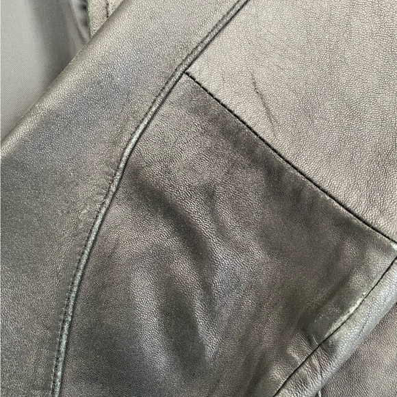 Anne Klein black leather moto jacket Size medium - Picture 9 of 10